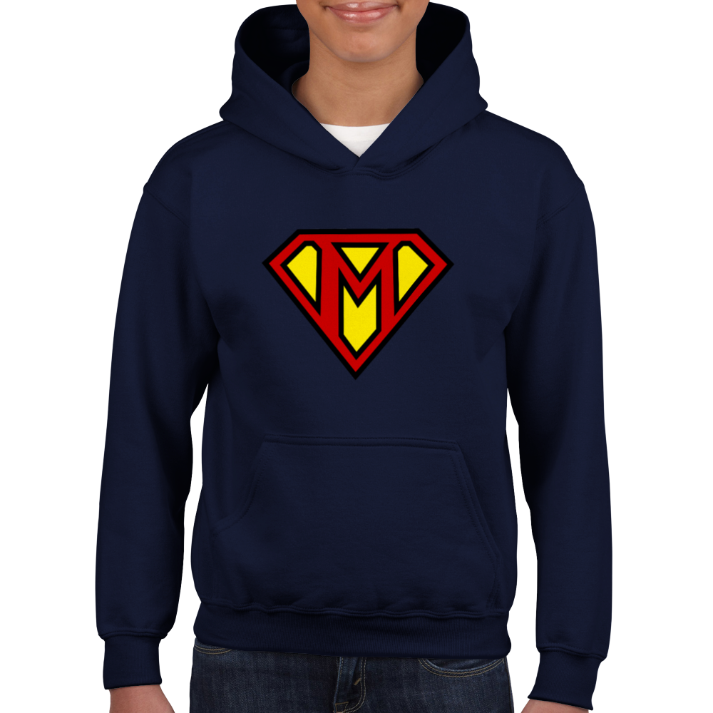 Super Style Font in Letter 'M' -Kids Unisex Pullover Hoodie