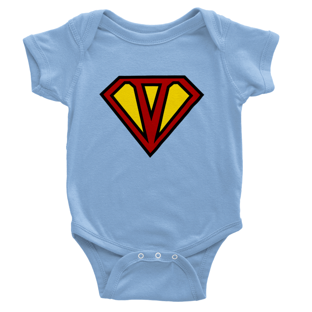 Super Style Font in Letter 'V' - Baby Short Sleeve Onesie