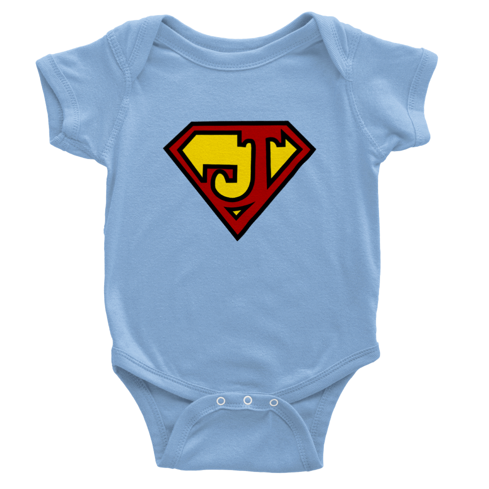 Super Style Font in Letter 'J' - Baby Short Sleeve Onesie