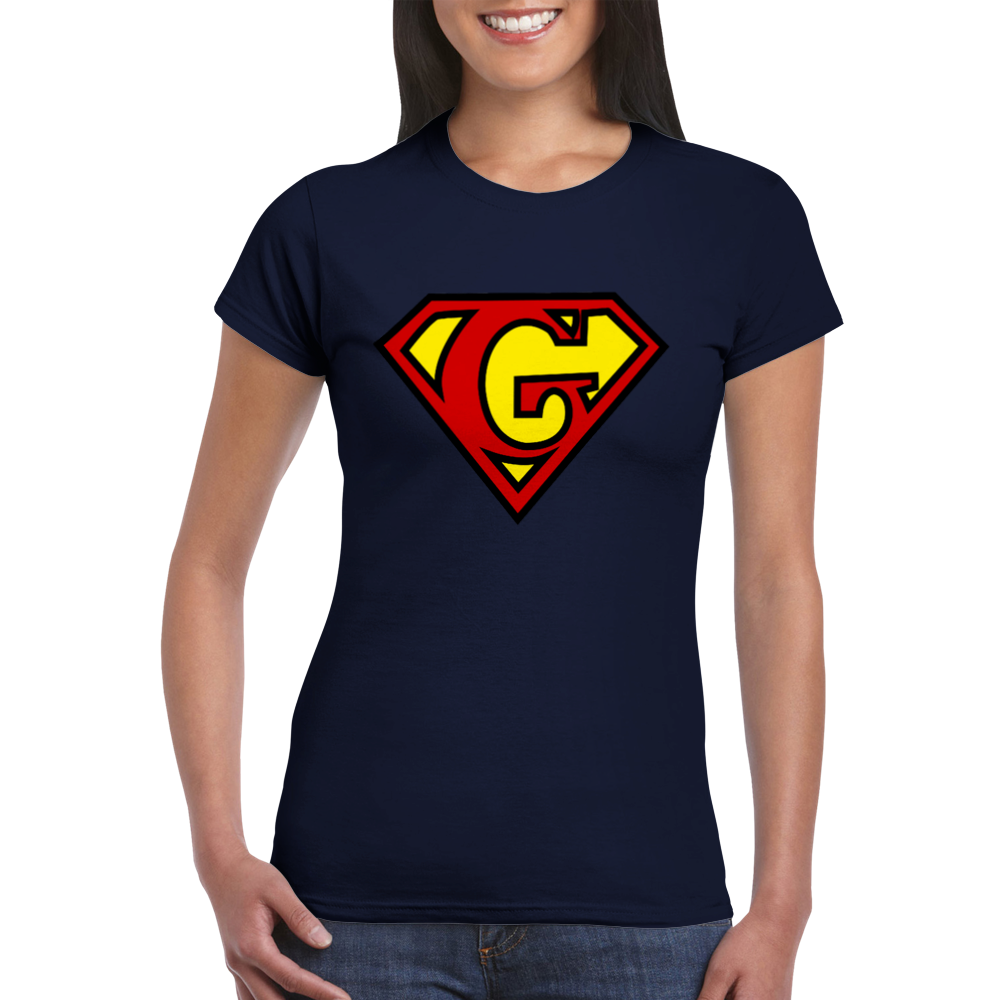 Super Style Font in Letter 'F' - Womens Crewneck T-shirt