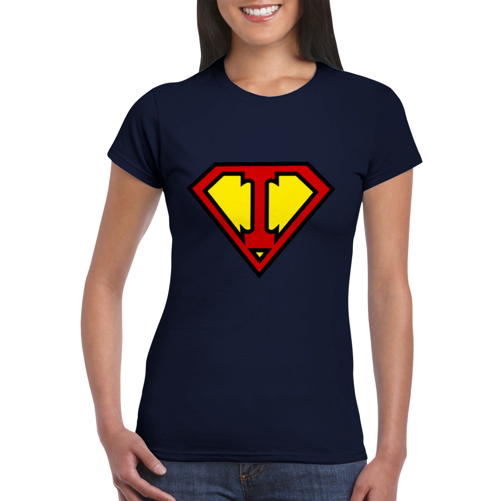 Super Style Font in Letter 'I' - Womens Crewneck T-shirt