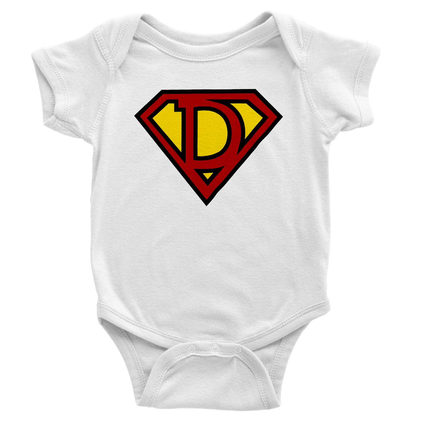 Super Style Font in Letter 'D' - Baby Short Sleeve Onesie