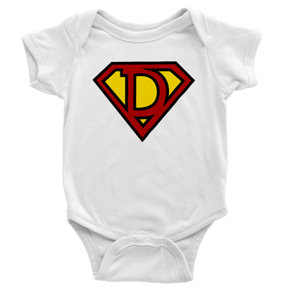 Super Style Font in Letter 'D' - Baby Short Sleeve Onesie