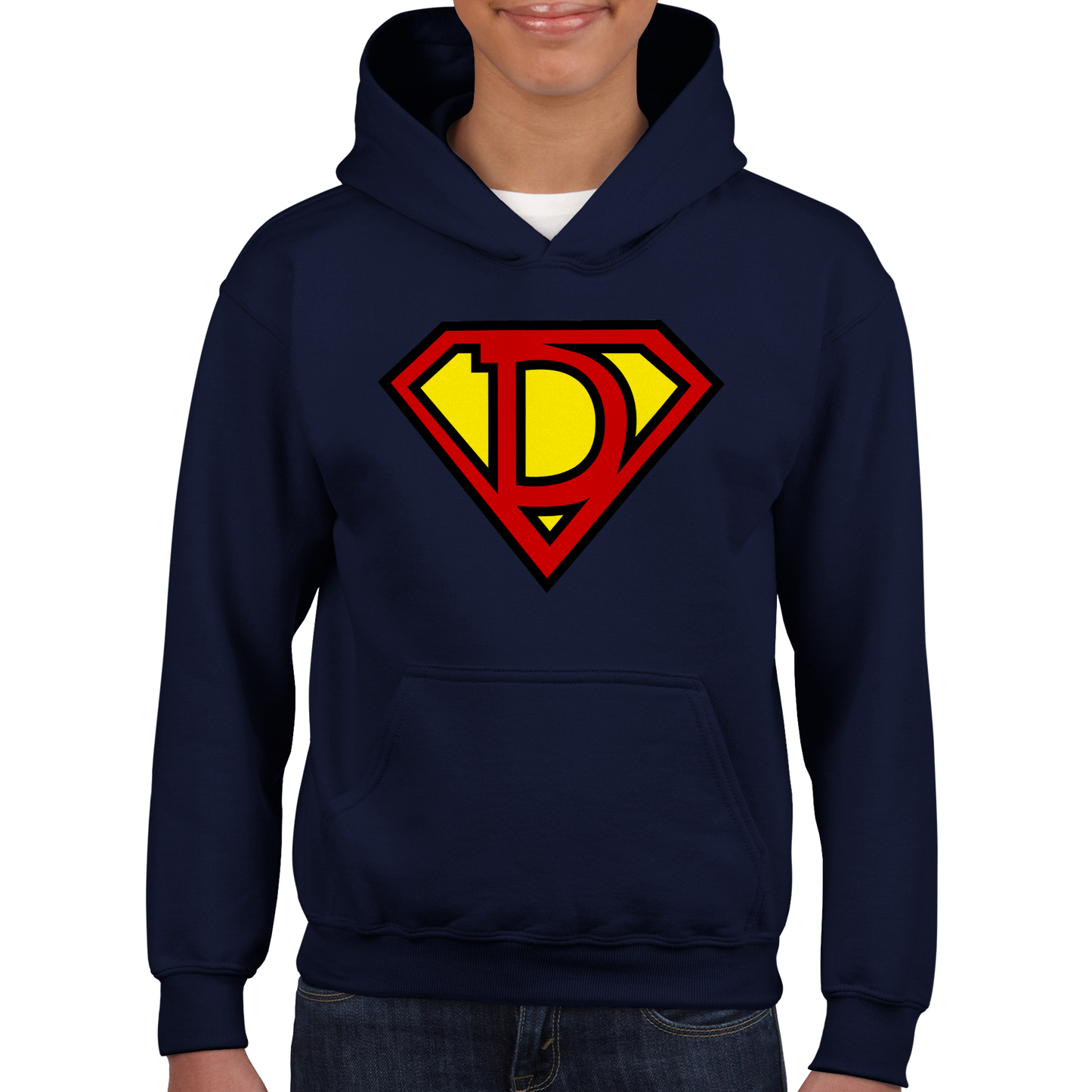 Super Style Font in Letter 'D' - Kids Unisex Pullover Hoodie