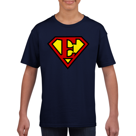 Super Style Font in Letter 'E' - Kids Unisex Crewneck T-shirt