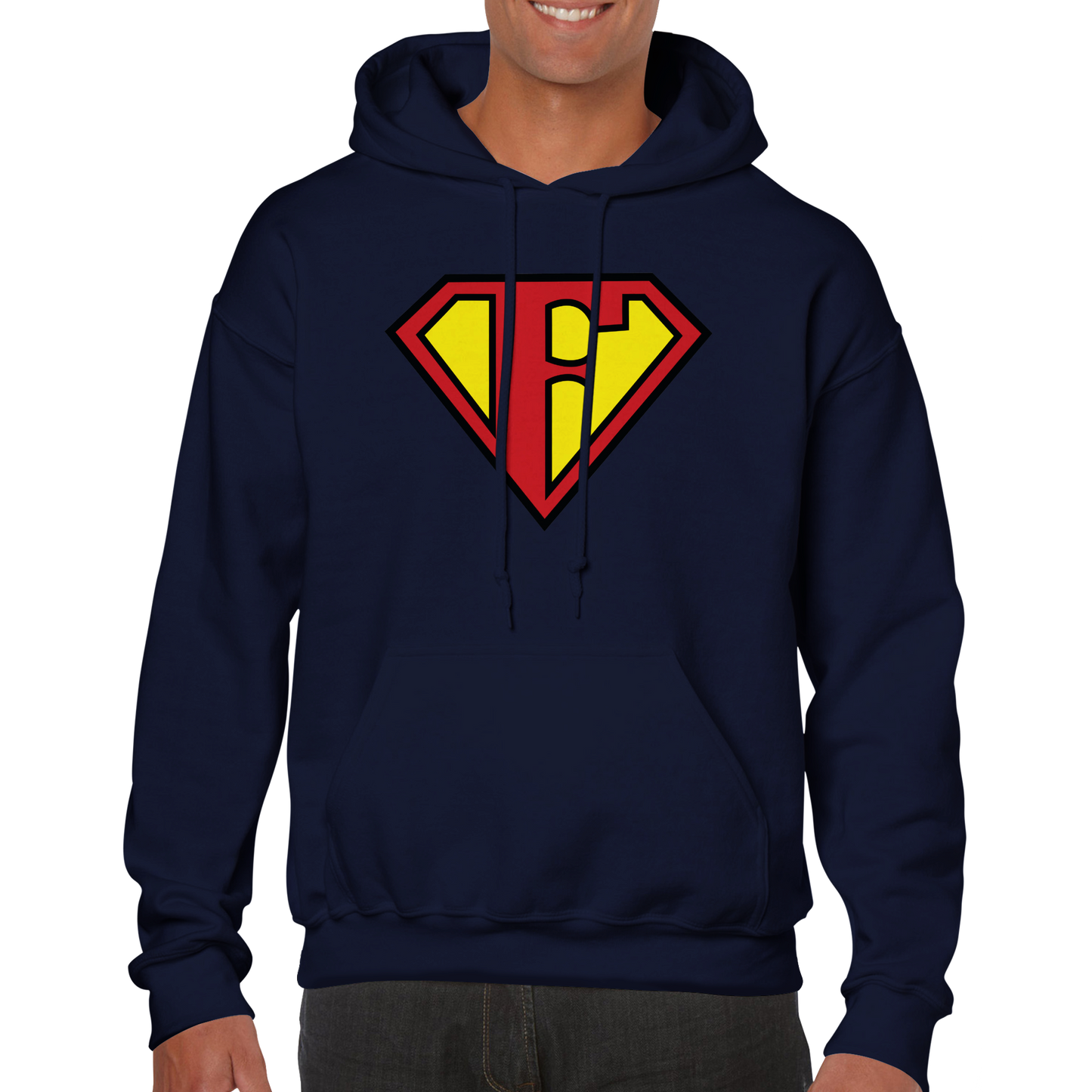 Super Style Font in Letter 'F' - Adults Unisex Pullover Hoodie