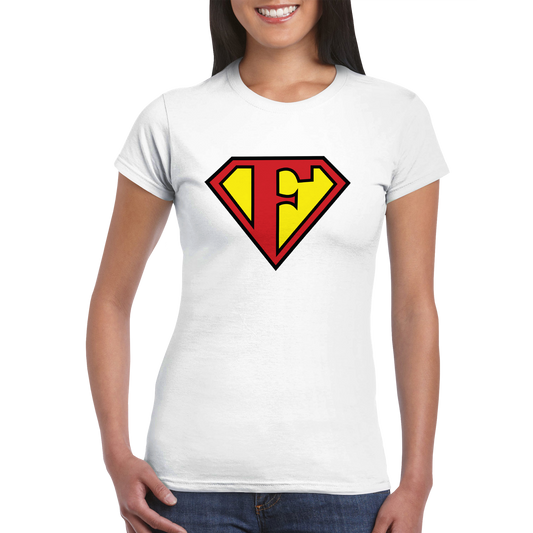 Super Style Font in Letter 'F' - Womens Crewneck T-shirt