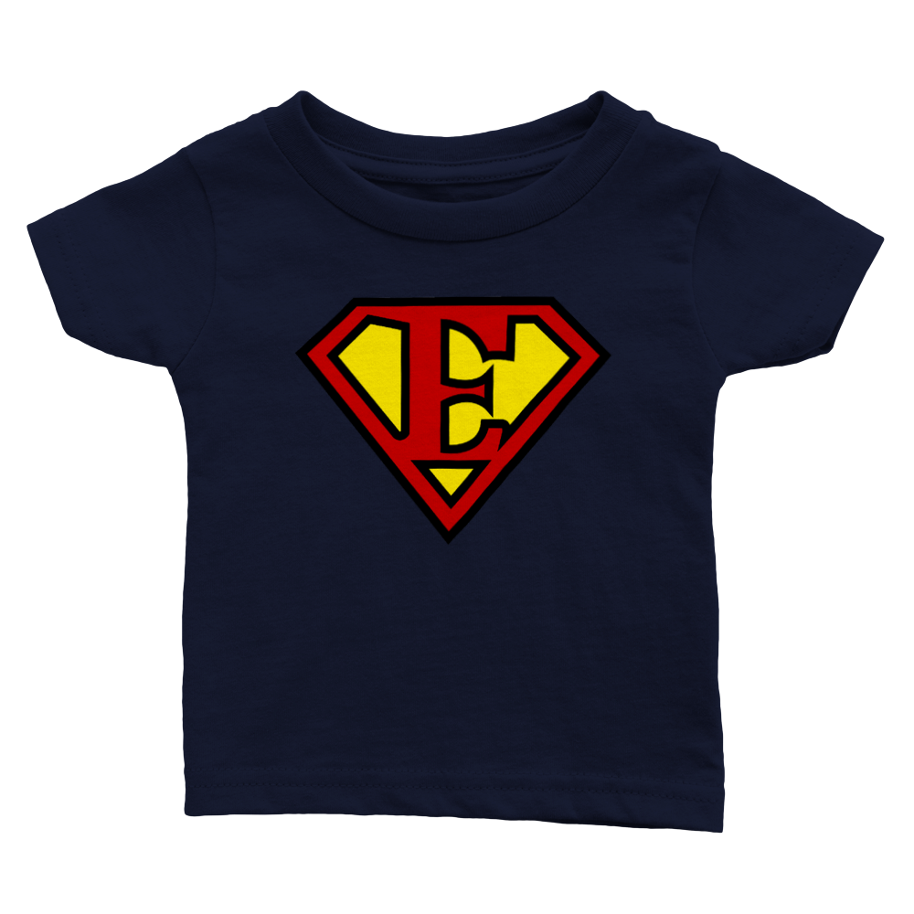 Super Style Font in Letter 'E' - Baby Crewneck T-shirt