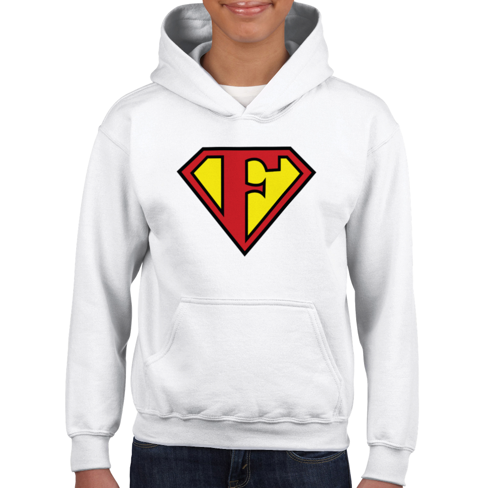 Super Style Font in Letter 'F' - Kids Unisex Pullover Hoodie