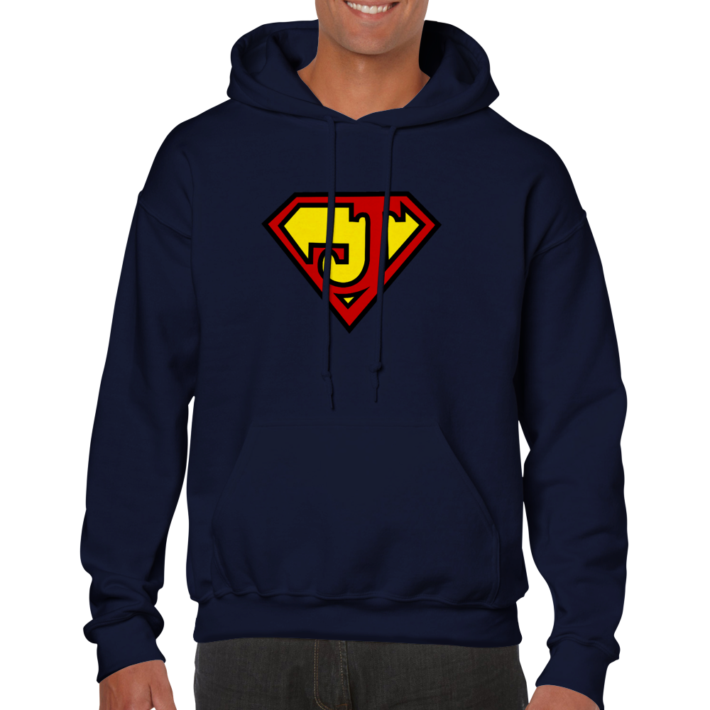 Super Style Font in Letter 'J' - Adults Unisex Pullover Hoodie