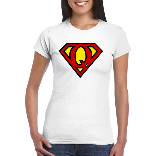 Super Style Font in Letter 'Q' - Womens Crewneck T-shirt