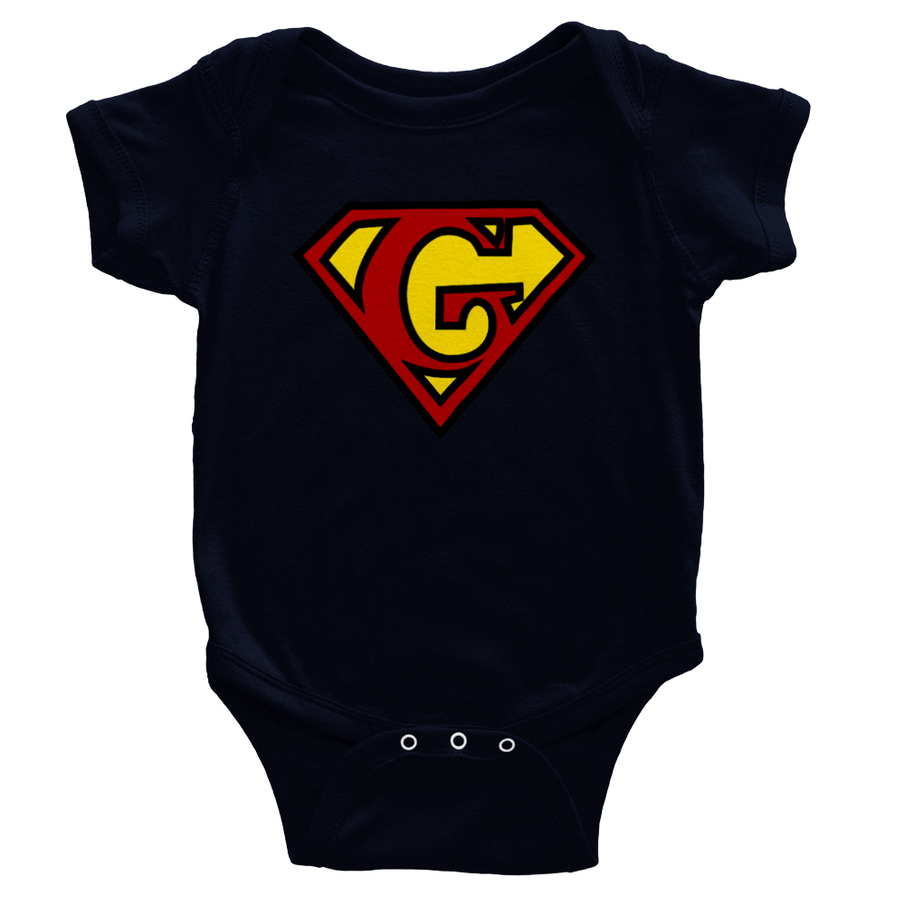 Super Style Font in Letter 'G' - Baby Short Sleeve Onesie