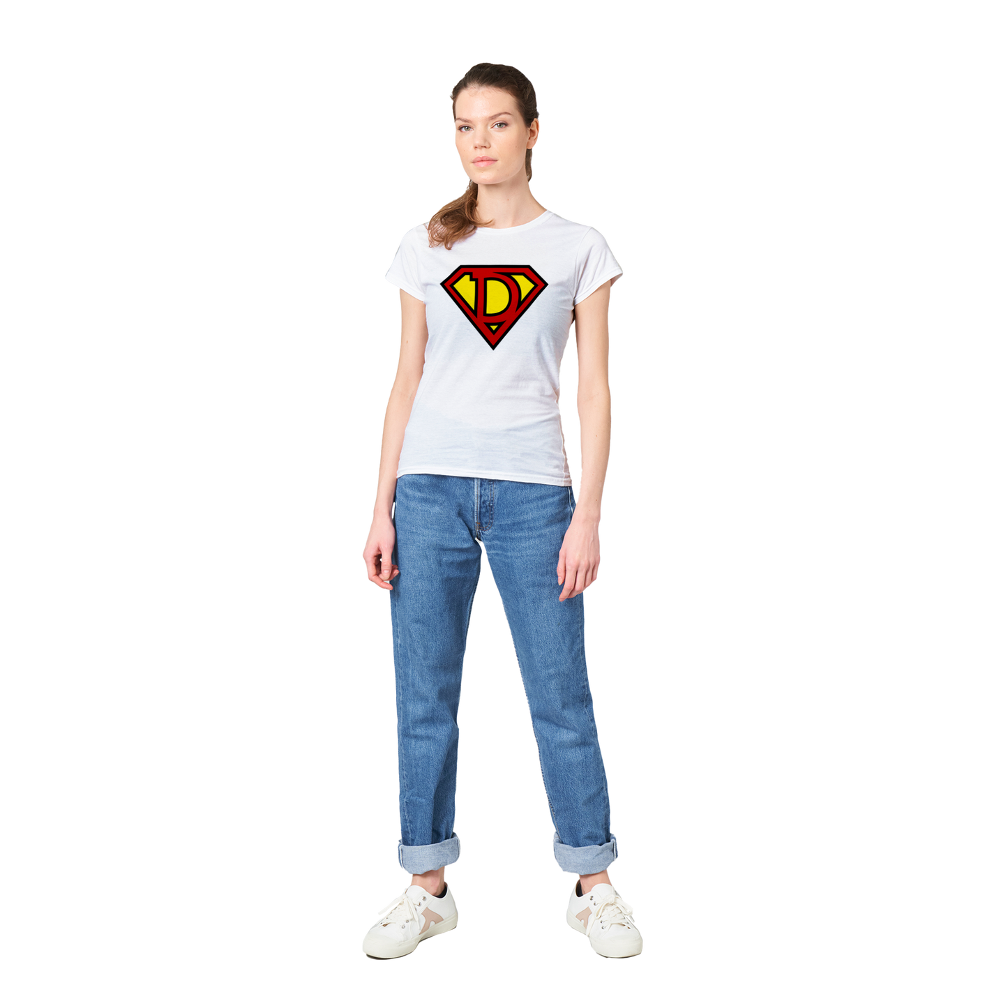 Super Style Font in Letter 'D' - Womens Crewneck T-shirt