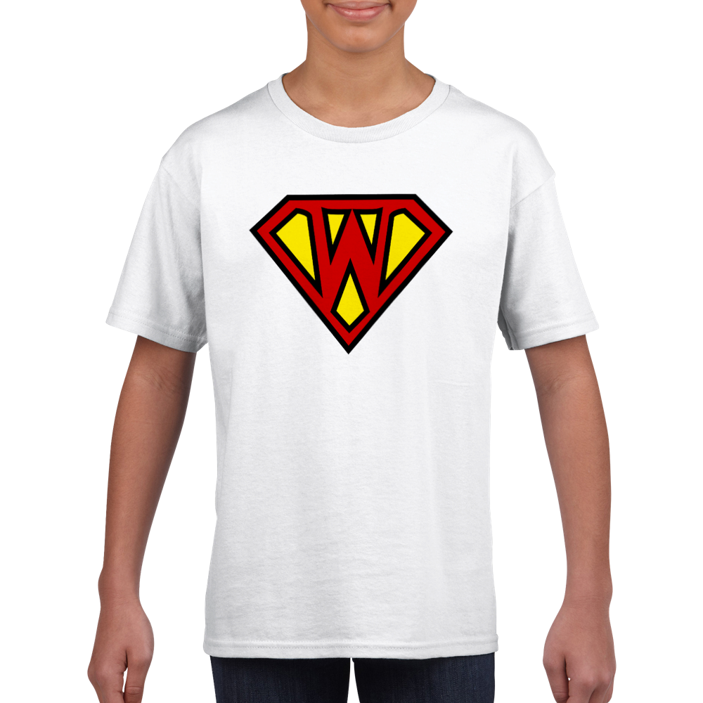 Super Style Font in Letter 'W' - Kids Unisex Crewneck T-shirt