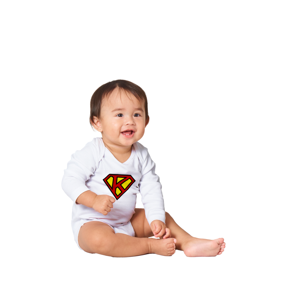 Super Style Font in Letter 'K' - Baby Long Sleeve Onesie