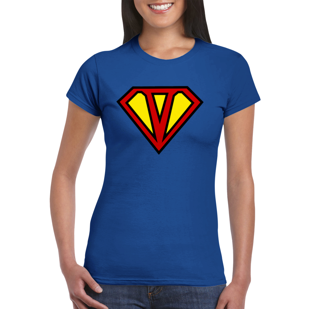 Super Style Font in Letter 'V' - Womens Crewneck T-shirt