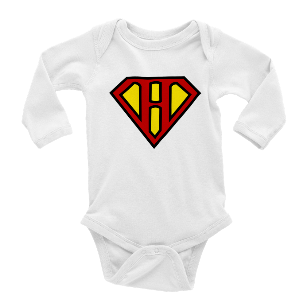 Super Style Font in Letter 'H' - Baby Long Sleeve Onesie