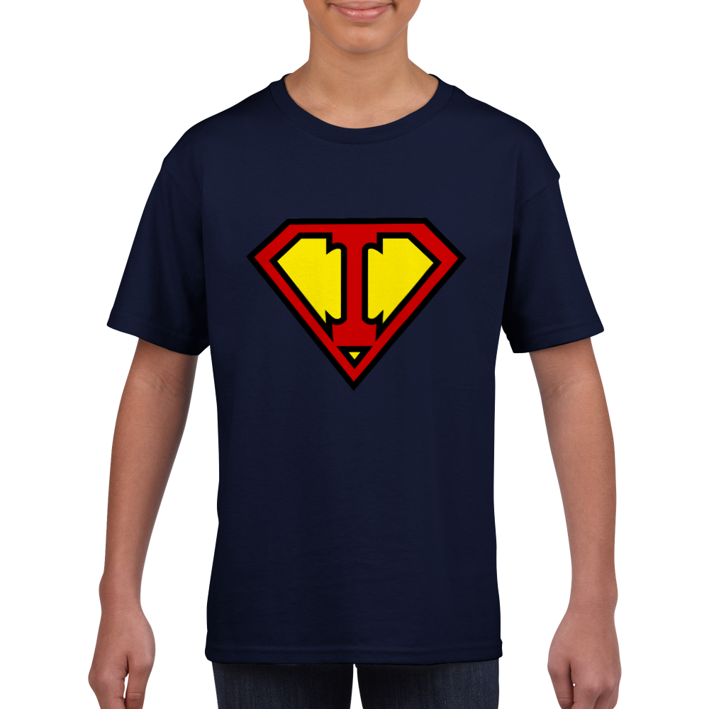 Super Style Font in Letter 'I' - Unisex Kids Crewneck T-shirt