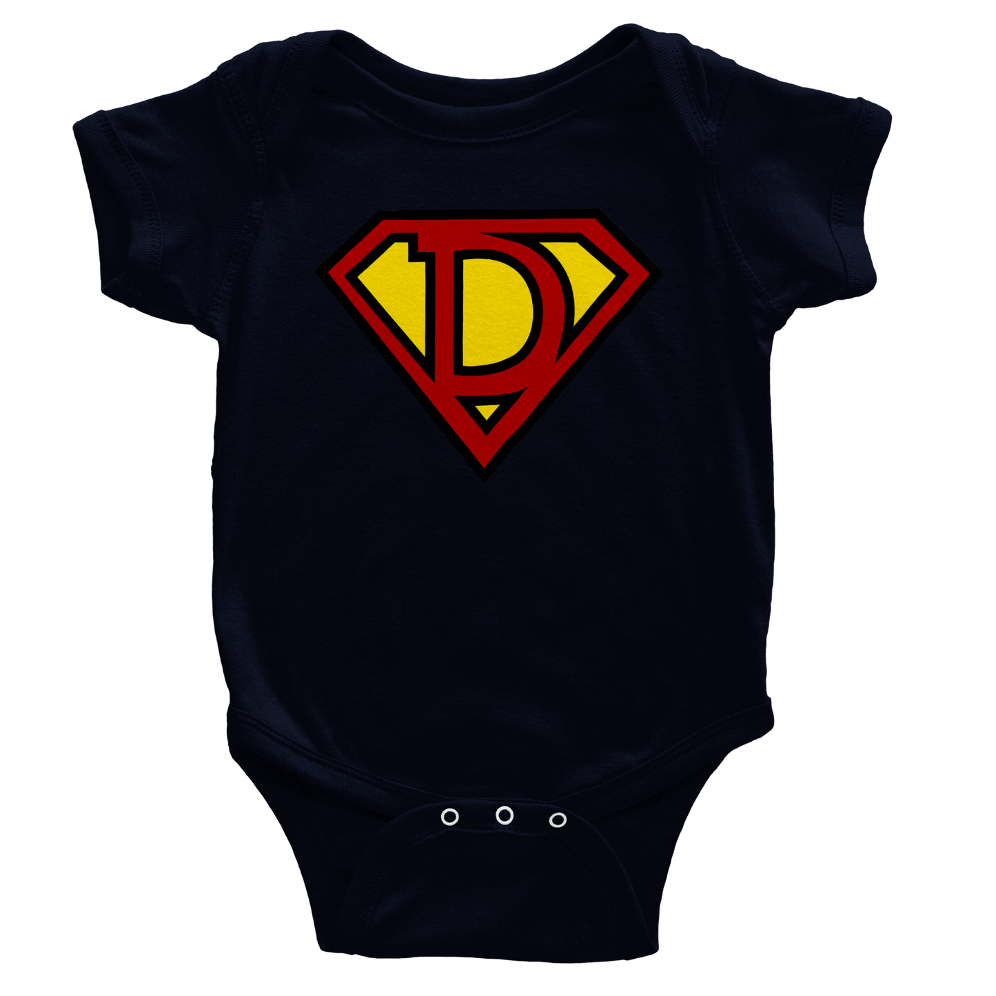 Super Style Font in Letter 'D' - Baby Short Sleeve Onesie