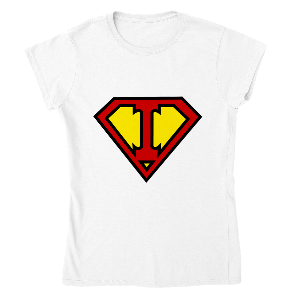 Super Style Font in Letter 'I' - Womens Crewneck T-shirt