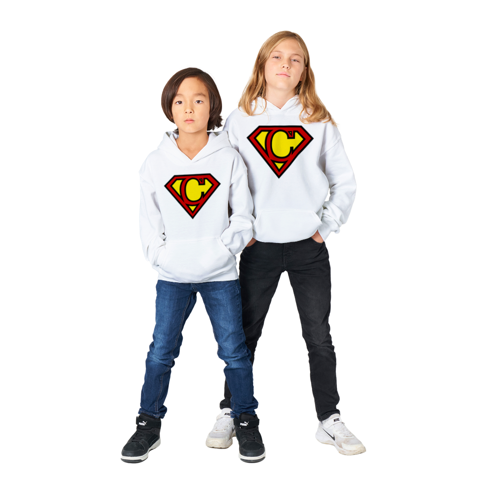 Super Style Font in Letter 'C' - Kids Unisex Pullover Hoodie