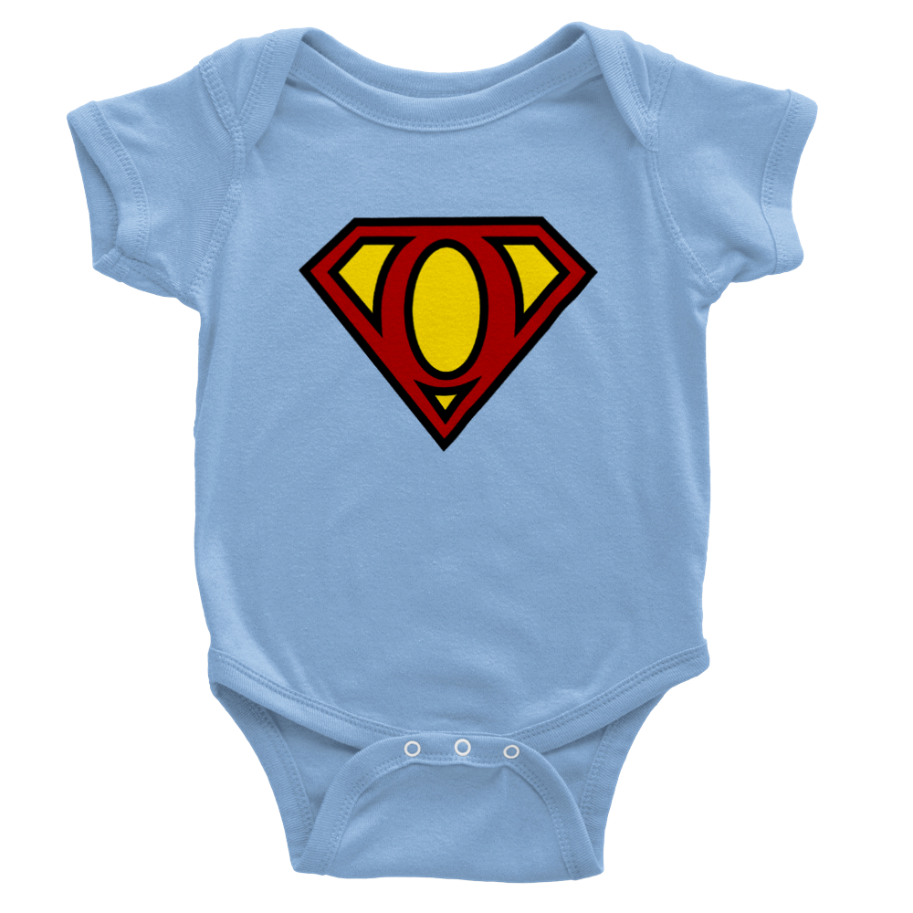 Super Style Font in Letter 'O' - Baby Short Sleeve Onesie