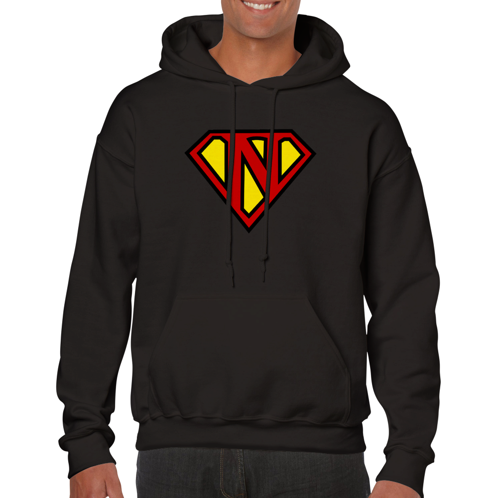 Super Style Font in Letter 'N' - Adults Unisex Pullover Hoodie