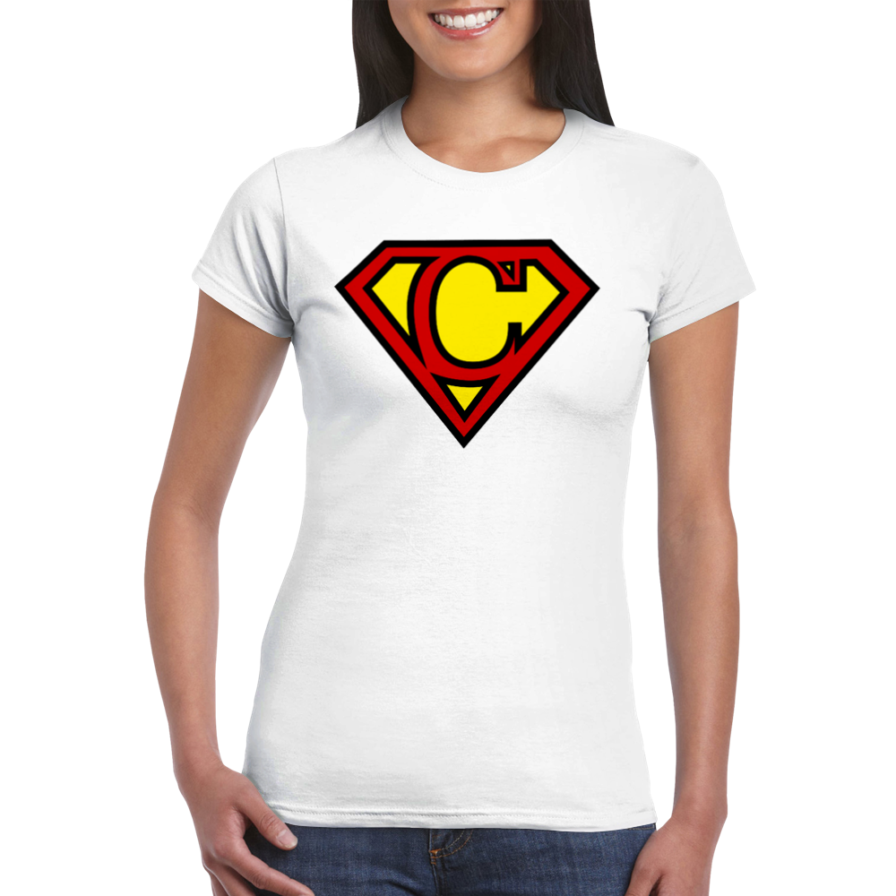 Super Style Font in Letter 'C' - Womens Crewneck T-shirt