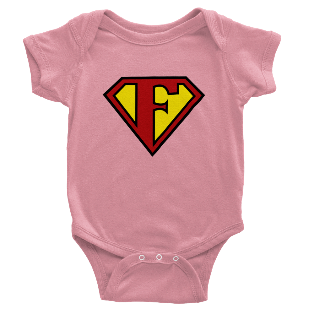 Super Style Font in Letter 'F' - Baby Short Sleeve Onesie