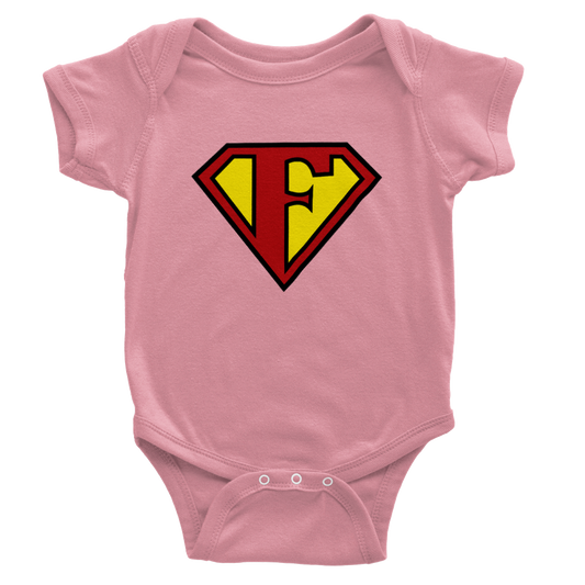 Super Style Font in Letter 'F' - Baby Short Sleeve Onesie