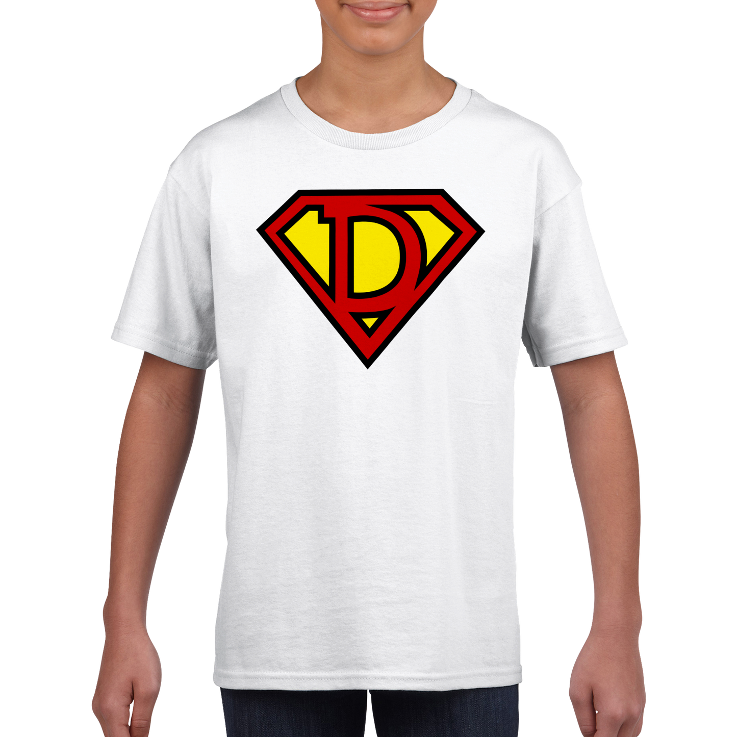 Super Style Font in Letter 'D' - Unisex Kids Crewneck T-shirt