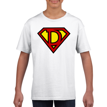 Super Style Font in Letter 'D' - Unisex Kids Crewneck T-shirt