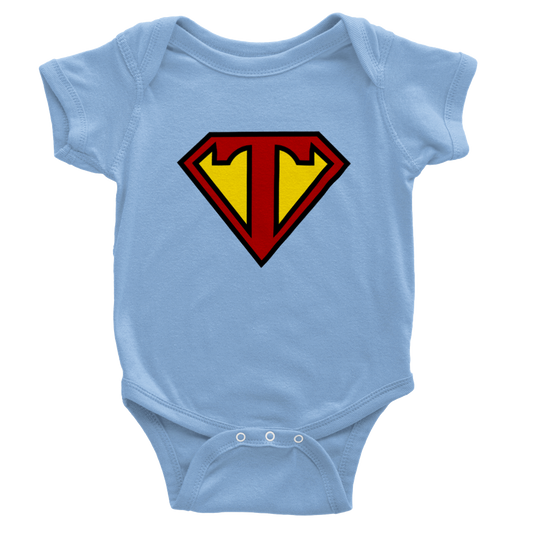 Super Style Font in Letter 'T' - Baby Short Sleeve Onesie