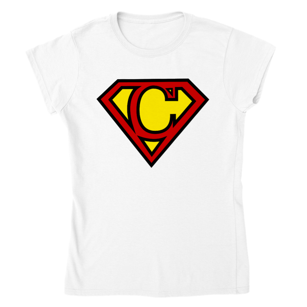 Super Style Font in Letter 'C' - Womens Crewneck T-shirt