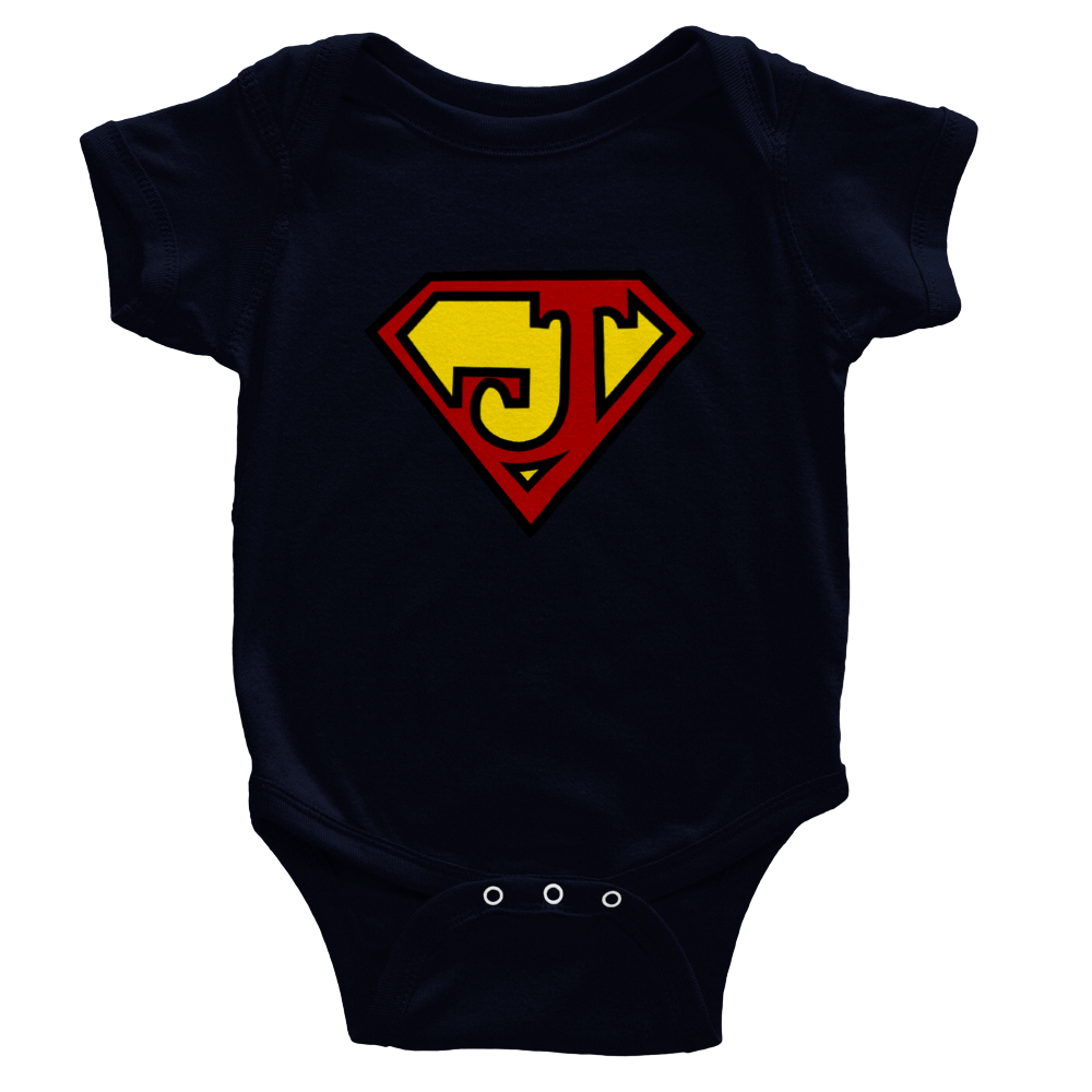 Super Style Font in Letter 'J' - Baby Short Sleeve Onesie