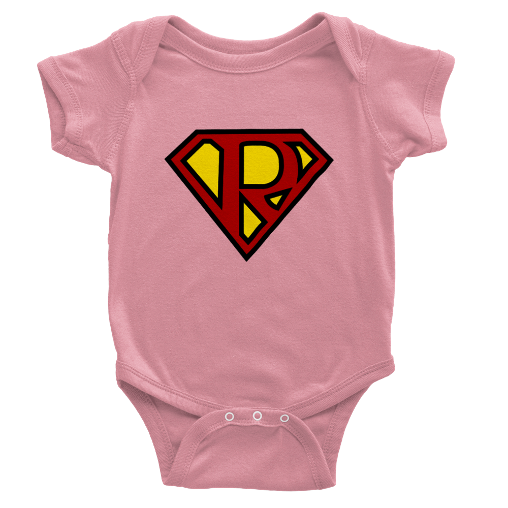 Super Style Font in Letter 'R' - Baby Short Sleeve Onesie