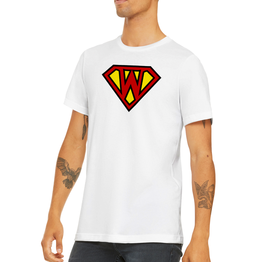 Super Style Font in Letter 'W' - Mens Crewneck T-shirt