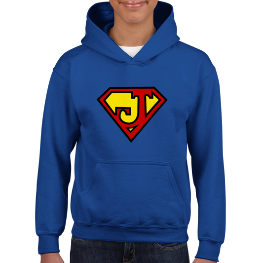 Super Style Font in Letter 'J' - Kids Unisex Pullover Hoodie