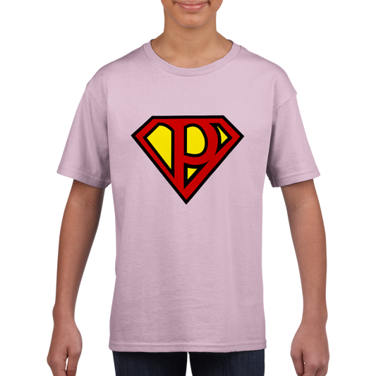 Super Style Font in Letter 'P' - Kids Unisex Crewneck T-shirt