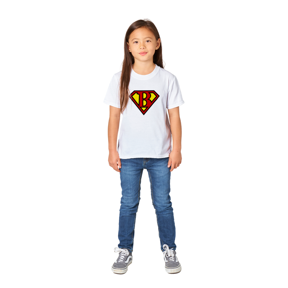 Super Style Font in Letter 'B' - Kids Unisex Crewneck T-shirt