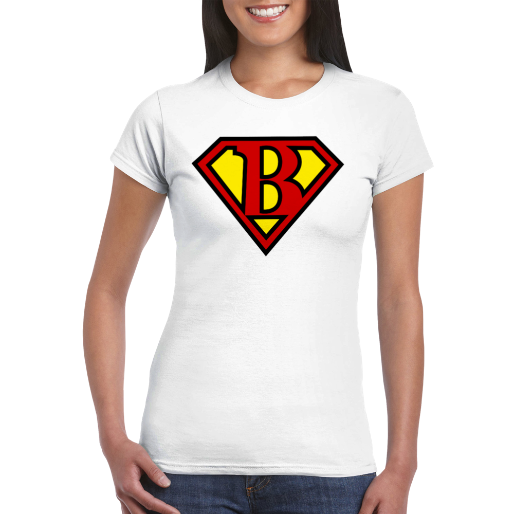 Super Style Font in Letter 'B' - Womens Crewneck T-shirt