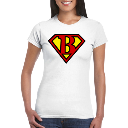 Super Style Font in Letter 'B' - Womens Crewneck T-shirt