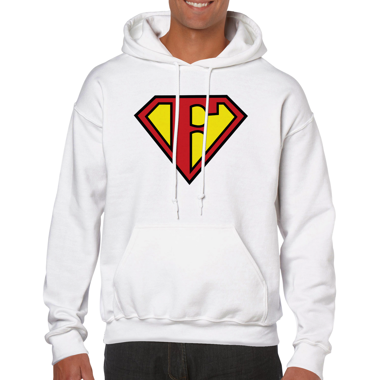 Super Style Font in Letter 'F' - Adults Unisex Pullover Hoodie