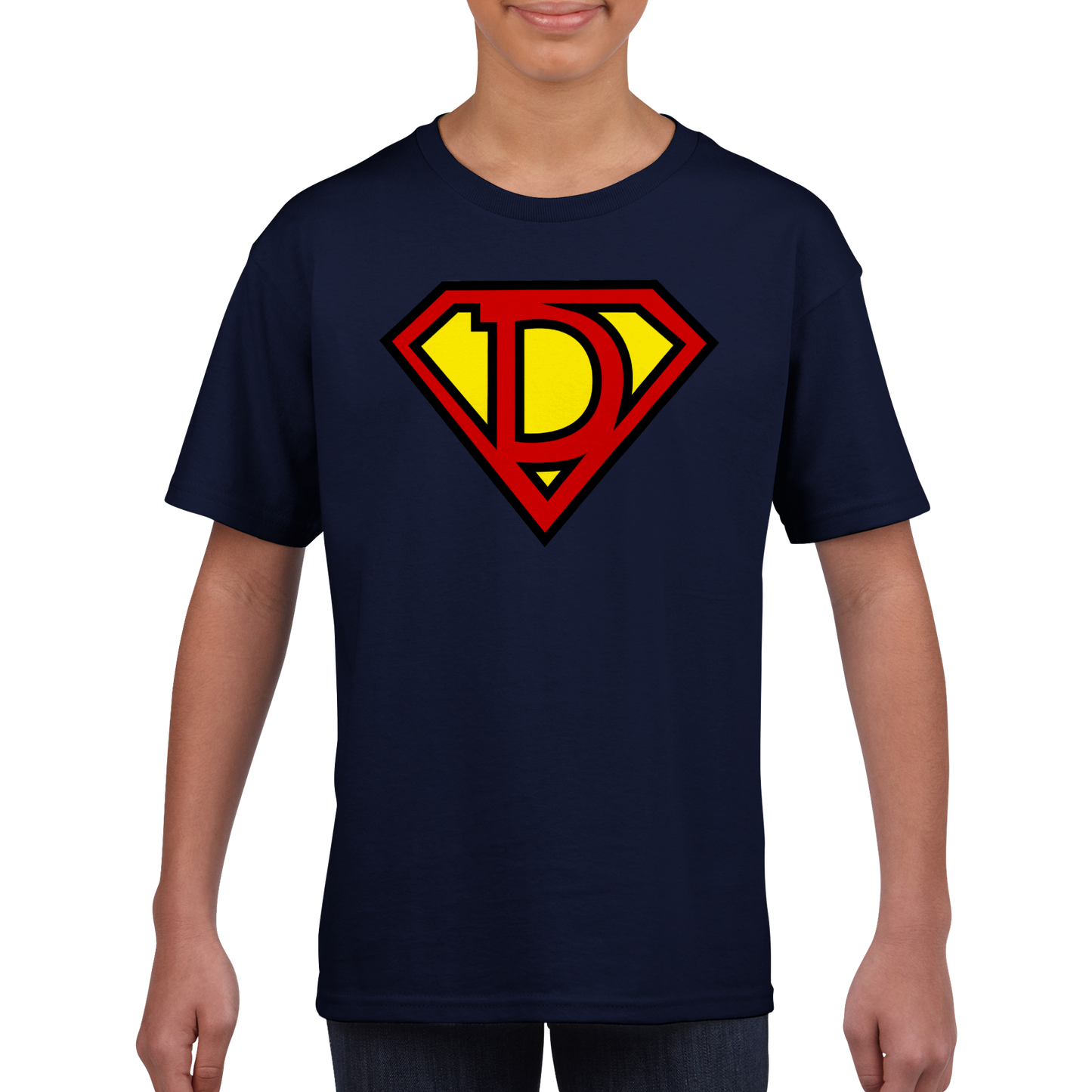 Super Style Font in Letter 'D' - Unisex Kids Crewneck T-shirt