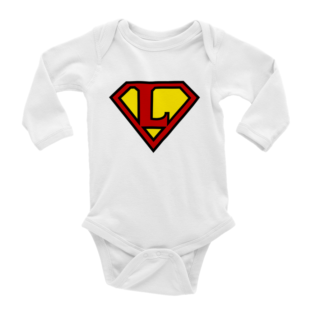 Super Style Font in Letter 'L' - Baby Long Sleeve Onesie