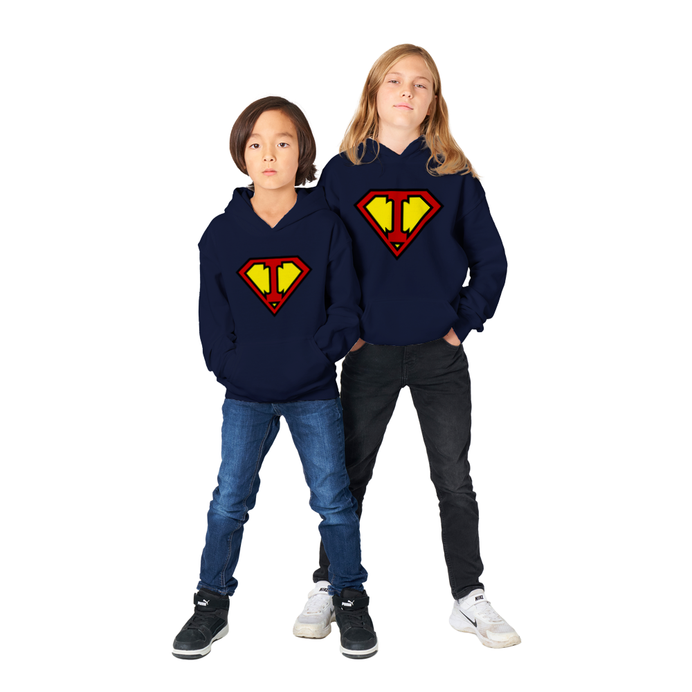 Super Style Font in Letter 'I' - Kids Unisex Pullover Hoodie