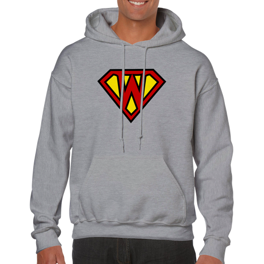 Super Style Font in Letter 'W' - Adults Unisex Pullover Hoodie