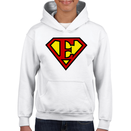 Super Style Font in Letter 'E' - Kids Unisex Pullover Hoodie