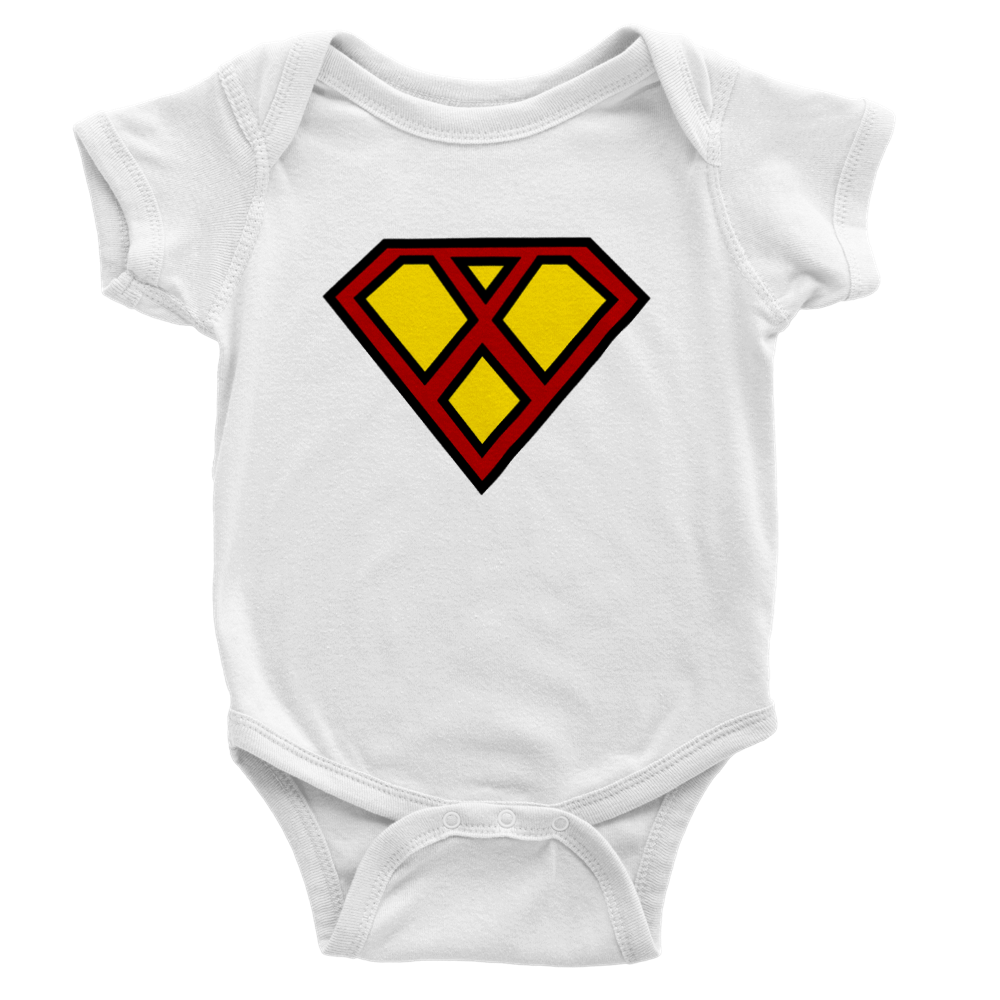 Super Style Font in Letter 'X' - Baby Short Sleeve Onesie