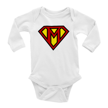 Super Style Font in Letter 'M' - Baby Long Sleeve Onesie